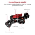 thumbnail image 4 of Tignapoo 360° Rotatable Dual Ball Head Magic Arm with 1/4 Inch Screws, Foldable Aluminum Alloy Camera Mount, Black/White, 4 of 7