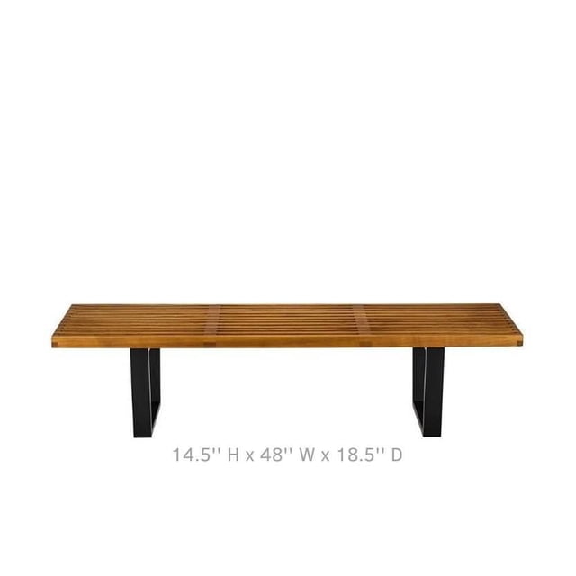 Banc en bois de fabrication moderne en noyer, banc en bois de luxe minimaliste pour salon