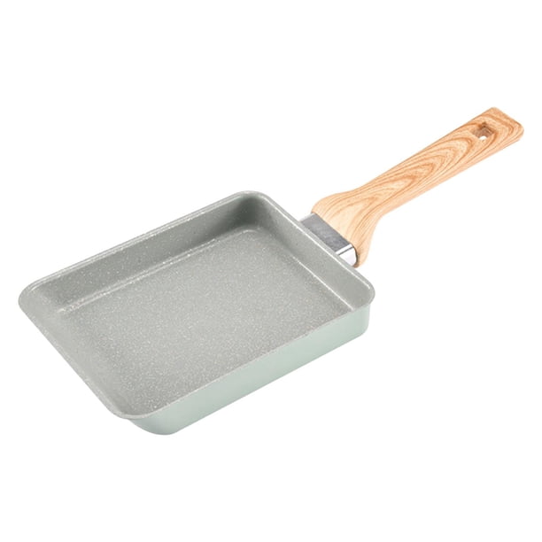 Sartén rectangular con mango antihumo y revestimiento para tortilla japonesa Verde