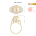 thumbnail image 5 of Angara Golden South Sea Cultured Pearl Triple Shank Ring in 14K Yellow Gold for Women | June Birthstone Jewelry for Her, 5 of 8