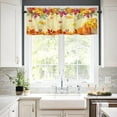 thumbnail image 4 of Fall Harvest Pumpkin Leaves Curtain Valances for Kitchen Windows 54x18 Inch Summer Autumn Sunflower Rod Pocket Window Valance Treatments Thanksgiving Curtains for Bedroom Bathroom Living Room Decor, 4 of 6