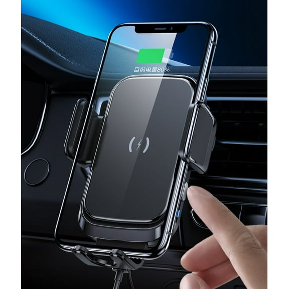 Wireless Car Charger, 15W Qi Fast Charging Auto Clamping Car Charger Phone Holder Mount,Cell Phone Holder Car Mount for iPhone 16 15 14 13 Pro Max Xs, Galaxy S24 Ultra, LG, Google
