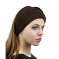 thumbnail image 4 of NYFASHION101 Hand Knitted Furry Flowers Winter Headband Headwrap - NAG325Y, Brown, 4 of 4