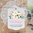 thumbnail image 5 of Baby Shower Favor Tags Pink Floral Girl Rounded Set of 24, 5 of 5