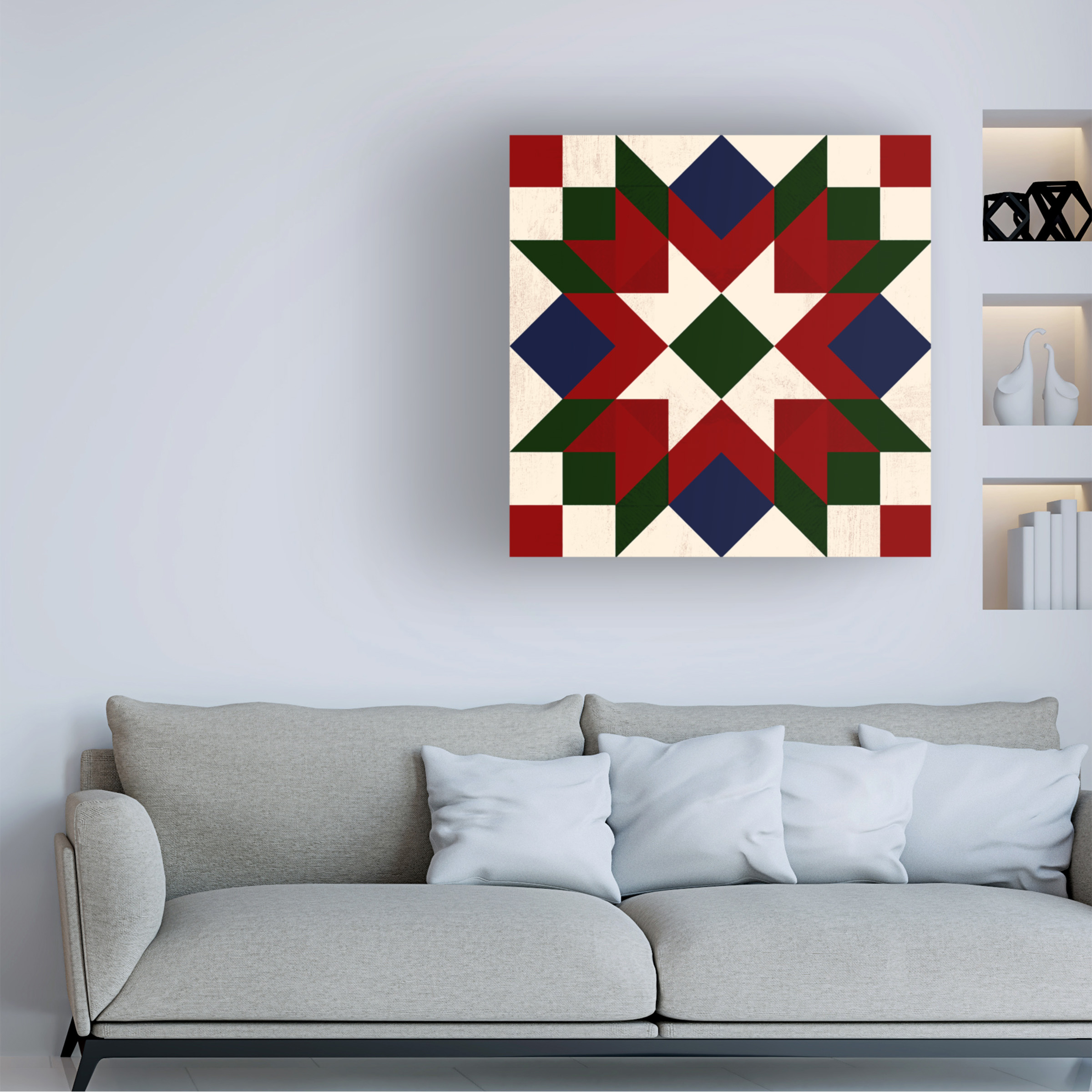 Victoria Barnes 'Christmas Barn Quilt IV' Canvas Art
