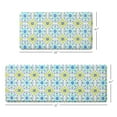 thumbnail image 6 of FIESTA Postiano Tiles Geo Textured Anti-Fatigue Comfort Kitchen Runner Mat, Non-Slip Floor Mat, Padded Standing Desk Mat, Blue/Green/White, 20"x55", 6 of 6