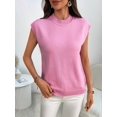 thumbnail image 5 of Women'S Mock Neck Sweaters Vest Business Casual Trendy Tops Fall Outfits Pink XL, 5 of 9