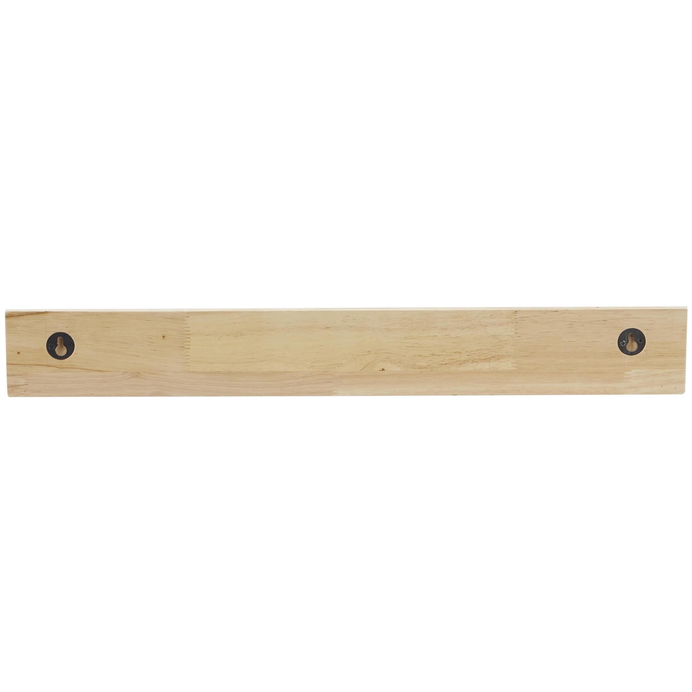 DecMode 18", 24"W 2-Tier Light Brown Wall Shelf with Lip (2 Count)