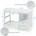 thumbnail image 5 of Yardi Yard 47.5 Inch Modern Home Computer Desk with 2 Storage Drawers-White, Computer Desk, Gaming Computer Desks for Study,Working,Writing, 5 of 13
