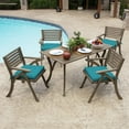 thumbnail image 5 of ARDEN Outdoor Seat or Rocking Chair Cushion, 19 in x 18 in, Water Repellent, Fade Resistant, Lake Blue Leala, 5 of 12