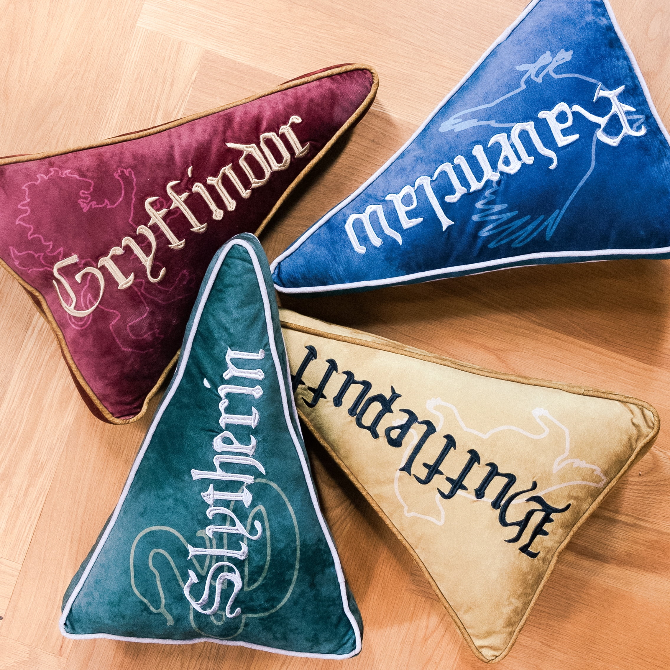 Harry Potter Slytherin Stone Washed Velvet Pennant Pillow 18"