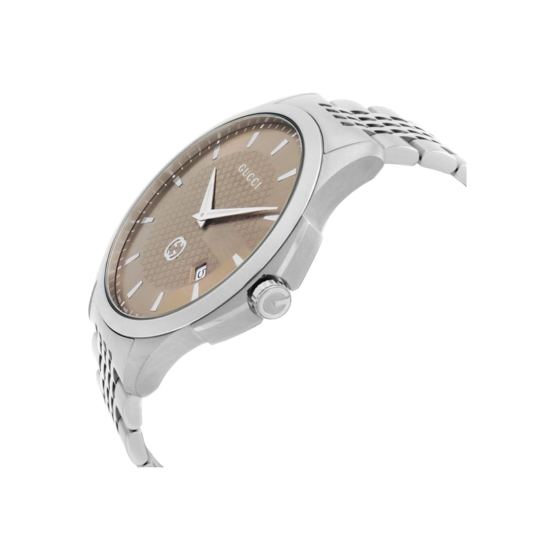New Gucci G-Timeless 40MM Steel Brown Dial Quartz Mens Watch 
