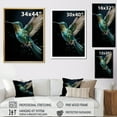 thumbnail image 4 of Designart "Blue Black Hummingbird Aerial Grace" Animals Floater Framed Wall Art Print, 4 of 7