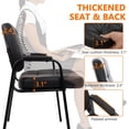 thumbnail image 6 of CLATINA Big & Tall 400 lbs Waiting Room Guest Chair, Leather Office Reception Chair No Wheels with Padded Arms for Elderly Home Desk Conference Room Lobby Side Salon Clinic, Black(2 Pack), 6 of 8