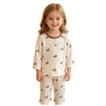 thumbnail image 3 of 2 Piece Pajama Set For Boys & Girls, Soft Viscose From Bamboo Toddler Pajamas For Kids, Family Matching Pjs,6-12 Months 12-24 Months 2t 3t 4t 5t 6t 7t 8t 9t Children(Coffee,120), 3 of 8