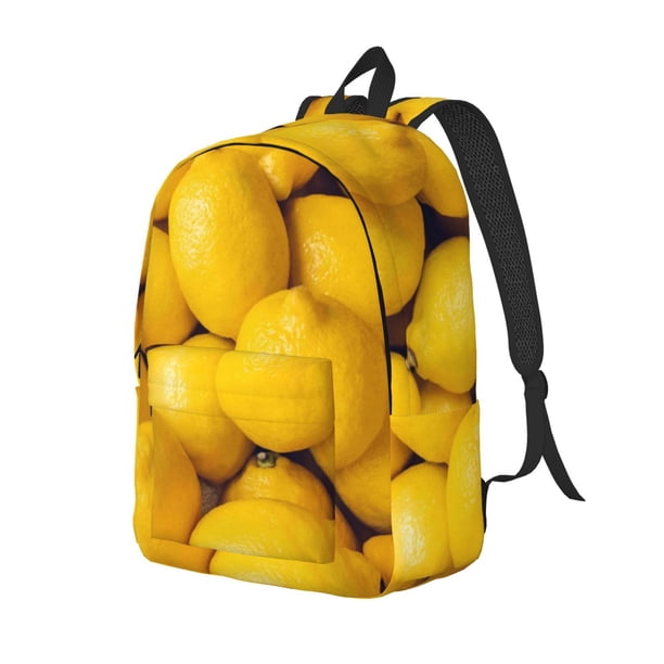 Disketp Ripe Yellow Lemon Mochila de Lona Estampada, Mochila Escolar de Viaje Ligera para Estudiantes y Portátil-Small