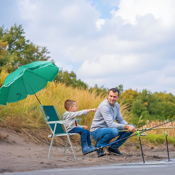 Folding Beach Chair with Umbrella for Adults, Lightweight Porable Camping Chair with 265lbs Capacity for Travel Picnic Concert & Outdoor Activities, Mint Green
