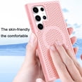 thumbnail image 3 of Magnetic Cooling Case for Samsung Galaxy S23 Ultra (Not S23), Hard PC Slim Cellular Hole Heat Dissipation Mesh Breathable Hollow Honeycomb Case for Samsung Galaxy S23 Ultra SR-Pink, 3 of 16