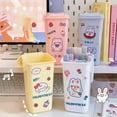thumbnail image 4 of Mini Trash Can with Lid Swing Top Small Trash Can Pen Holder for Car Bedroom Office Desktop  White, 4 of 8