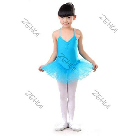 Girls Kids Leotard Ballet Dance Dress Tutu Skirt Dancewear Costume Age 3-12 Yrs