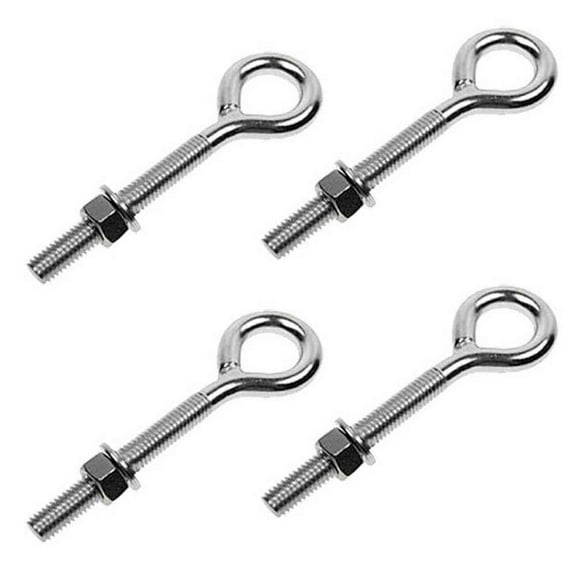 1/4in x 6in Stainless Steel Type 316 Welded Eye Bolt - 4 Pack