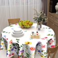 thumbnail image 5 of Spring Flowers Tablecloth Butterfly Floral Round Tablecloth 60 Inch Summer/Spring Table Cloth for Farmhouse Kitchen Decor Polyester Fabric Spring Table Cover for Holiday Party Outdoor Camping, 5 of 6