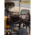 thumbnail image 5 of Outdoor Tablecloths with Umbrella Hole & Zipper, Pink Spring Floral 60x60 Inch Square Tablecloths, Farmhouse Botanical Wooden Retro Art Waterproof Table Cloth, Patio/Pool/Picnic Table Covers, 5 of 8