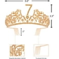 thumbnail image 3 of VeryMerryMakering Glitter Sash & Gold Tiara Set for Girls - 7th Birthday Princess Party Gifts, 3 of 8