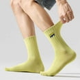 thumbnail image 7 of Woman Socks Men Embroidered Odor-Free Sweat-Wicking Thicker Mid-Calf Sports Socks Socks with Grippers Green One Size, 7 of 7