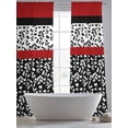 thumbnail image 5 of Black Red Sheer Curtains 96 Inch Length 2 Panels Set, Garden Floral Stripe Aesthetic Flower Boho Voile Window Treatment Semi Sheer Long Curtains Drapes for Bedroom/Living Room/Kitchen 52"x96"x2, 5 of 7