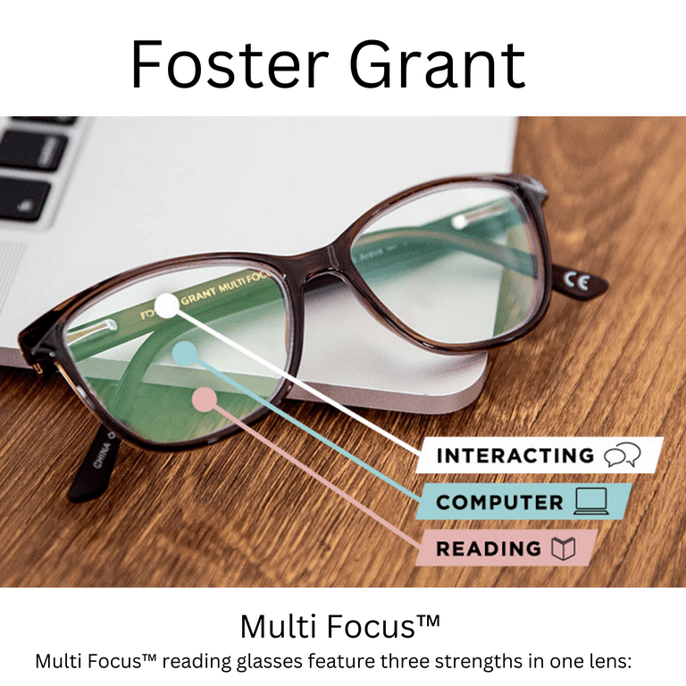 Foster Grant Conan Multi Focus Rectangle Men Full Rim Reading