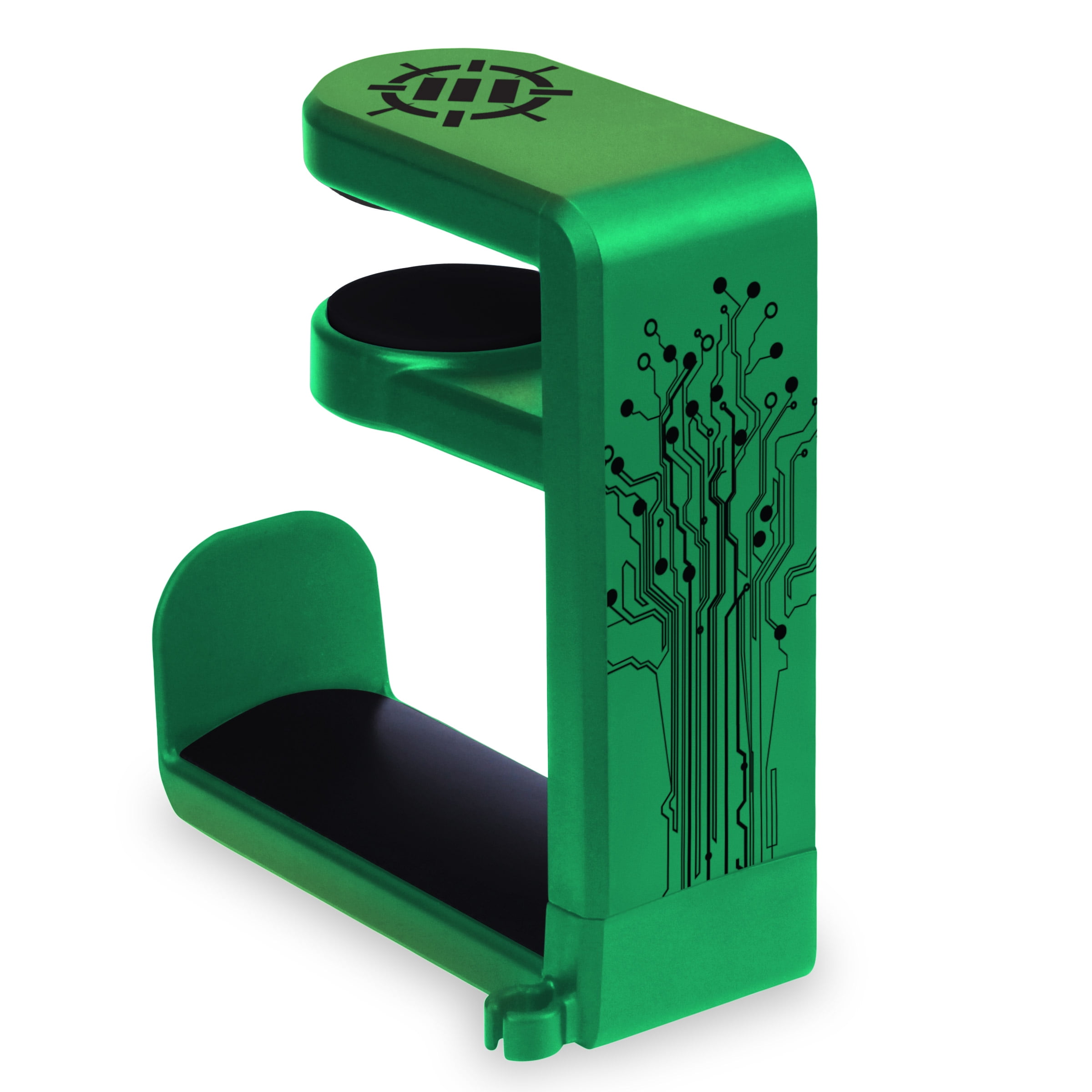 ENHANCE PC Gaming Headphone Holder Headset Hanger Mount - Headphones Stand with Adjustable 360 Rotating Arm , Under Desk Clamp On Design , Universal Fit , & Built In Cable Clip Organizer - Green