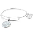 thumbnail image 1 of Women s Color Infusion It s A Boy Bangle Bracelet, Shiny Silver, Expandable, 1 of 1