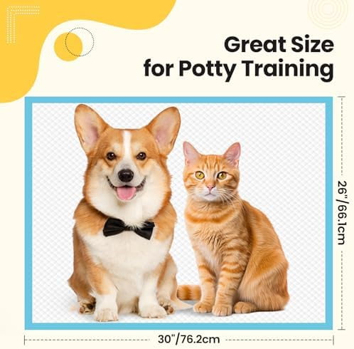 Extra Large Puppy Pads 50 Count | 30x26 Inch XL Potty Pads for Dogs | Super Absorbent Disposable Dog Pads Heavy Duty | Piddle Pads for Pet Training