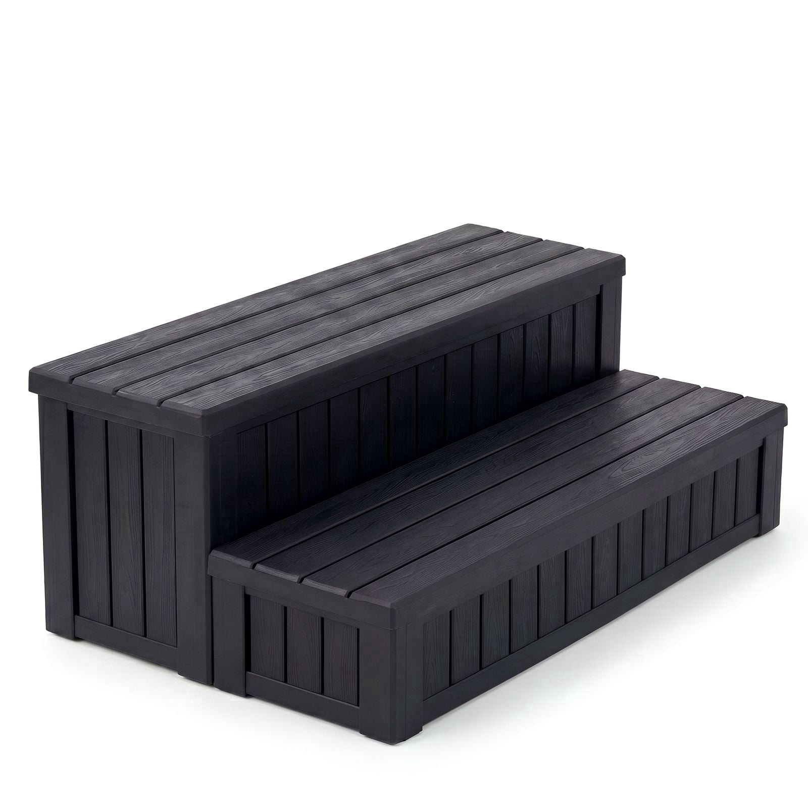 Dovov SPA Hot Tub Steps with Storage, Anti-Slip SPA Steps 36.6" Spa Hot Tub Storage Steps Indoor Outdoor Hot Tub Deck Step Swimming Pool Stairs, 780 lbs Capacity, Black