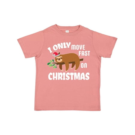 

Inktastic Funny Christmas Sloth I Only Move Fast on Christmas Boys or Girls Toddler T-Shirt