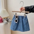 thumbnail image 4 of Girls Denim Skirt Summer Lightweight Casual A-Line Skirt with Stretch Waistband for Toddler Kids Daily Wear (Blue/100), 4 of 8