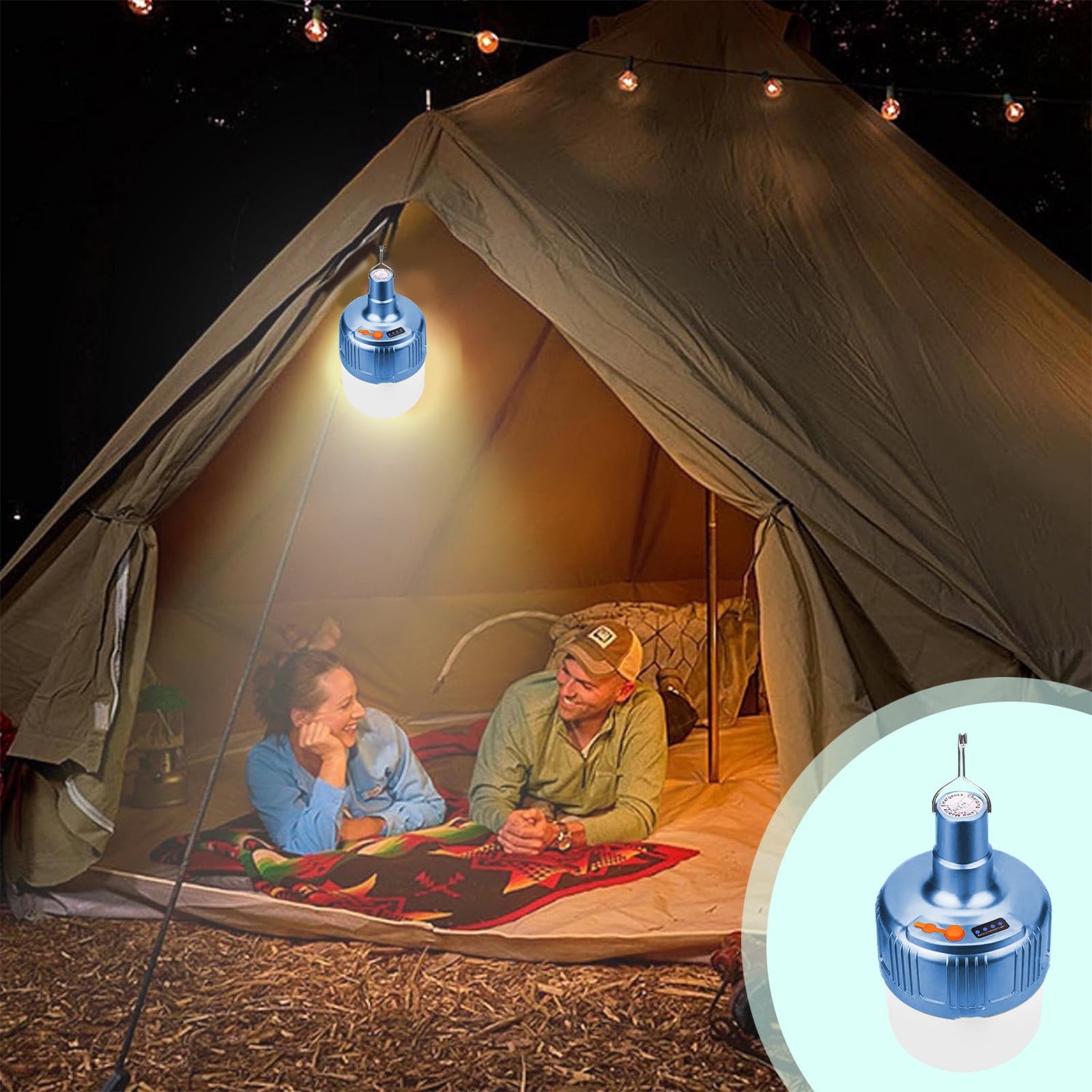 Teissuly Super Bright Rechargeable Bulb Home Lighting LED Wireless Power Outage Emergency Light USB Rechargeable Outdoor Camping Wide View