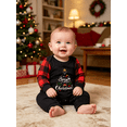 thumbnail image 2 of Family Matching Christmas Pajamas Set, Letter Print Long Sleeve Top  Plaid Pants, Soft Loungewear, 2 of 6