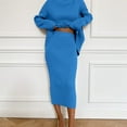 thumbnail image 3 of LEKODE 2 Piece Outfits Sweater Skirt Set Knit Skirt Set Long Sleeve Dress for Women 2 Piece Set Going Out Outfits for Women Womens Skirt Long Skirts for Women Blue 2xl, 3 of 5