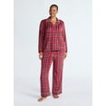 thumbnail image 2 of Joyspun Women’s Stretch Velour Notch Collar Long Sleeve Pajama Set, Sizes XS to 4X, 2 of 5