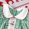 thumbnail image 6 of Ruiwill Girl Outfit Set Toddler Christmas Short Sleeve Cartoon Prints Plaid T Shirt Tops Ruffles Shorts Outfits Crew Neck Girl Clothes Green Size 6-12 Months, 6 of 7