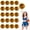 Black+Gold, variant on Cheerleading Pom Poms 18 Pcs with Straight Handle, Handheld Squad Pompoms for Sports Team Cheer Spirit Games, Dance Party Adults