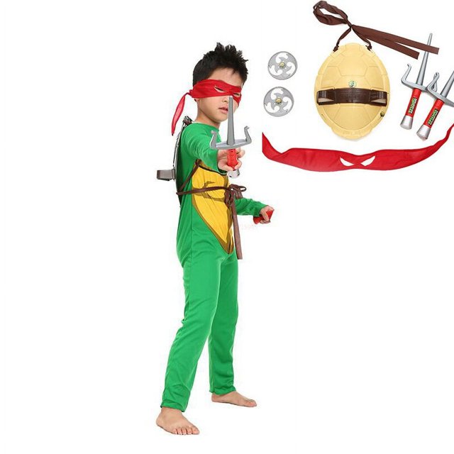Disfraz de Tortugas Ninja Mutantes para niños, disfraz de Tmnt, fiesta de Halloween, actuación, Donatello, cumpleaños Fivean unisex