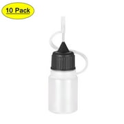 Uxcell Needle Tip Bottle Precision Plastic Applicator 5ml with Black Cap, 10 Count
