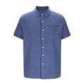 thumbnail image 5 of Chemise Décontractée à Manches Courtes pour Hommes avec Poche, Col Rabattu, Mélange de Polyester pour le Printemps et l'Été, 5 of 5