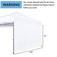 thumbnail image 5 of Joroamp 10x10 Canopy Tent Sidewalls Pop Up Canopy Outdoor Shade Canopy, Outdoor Canopies Instant Canopy Sunwall, 1 Pack Straight Leg Canopy SideWall Only, White, 5 of 7