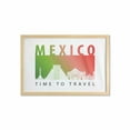 thumbnail image 1 of Travel Wall Art with Frame, Time to Travel Mexico Calligraphy and Landmarks on a Plain Backdrop, Printed Fabric Poster for Bathroom Living Room, 35" x 23", White Multicolor, by Ambesonne, 1 of 2