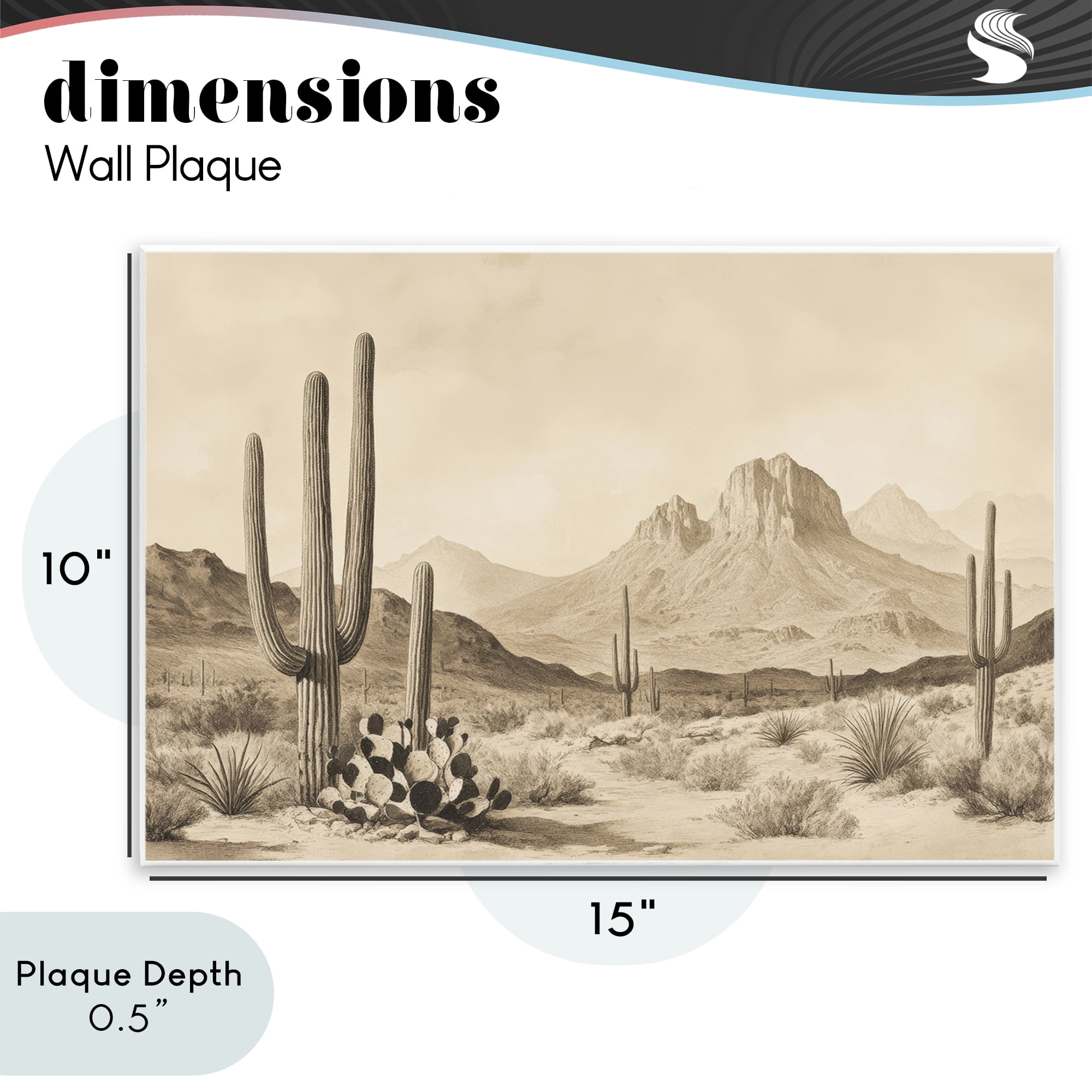 Stupell Industries Arizona Desert Vista Wall Plaque Art, design by Petal Prints Design
