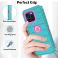 thumbnail image 6 of Asuwish Phone Case Compatible with iPhone 15 Pro Max 6.7 inch Hybrid Rugged Shockproof Hard Protective Drop Proof Full Body Heavy Duty Mobile Cell Cover for i Phone15 15Pro i15ProMax Women Men Green, 6 of 7